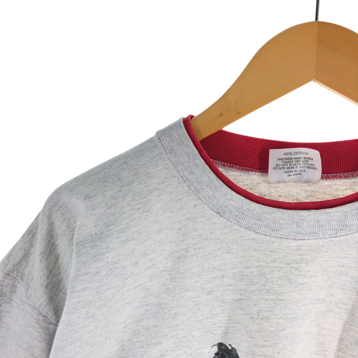 90'S LA LOVING Cat Pattern Animal T-shirt Made in USA Women's XXL Vintage cotton gray type Vintage Second Hand