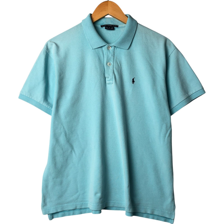 Ralph Lauren RALPH LAUREN SPORT short sleeve polo shirt for women size L cotton Blue type light blue Vintage Second Hand