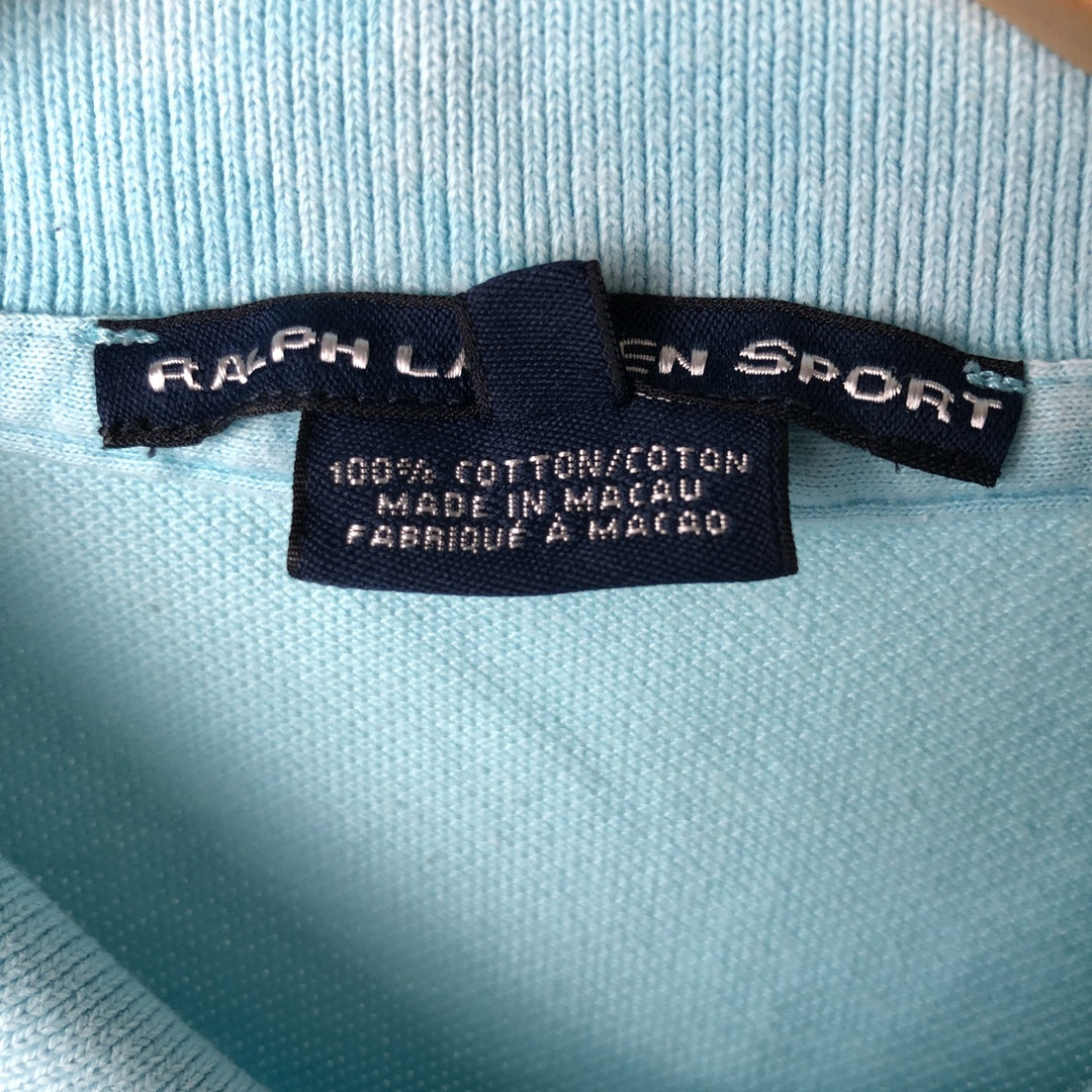 Ralph Lauren RALPH LAUREN SPORT short sleeve polo shirt for women size L cotton Blue type light blue Vintage Second Hand