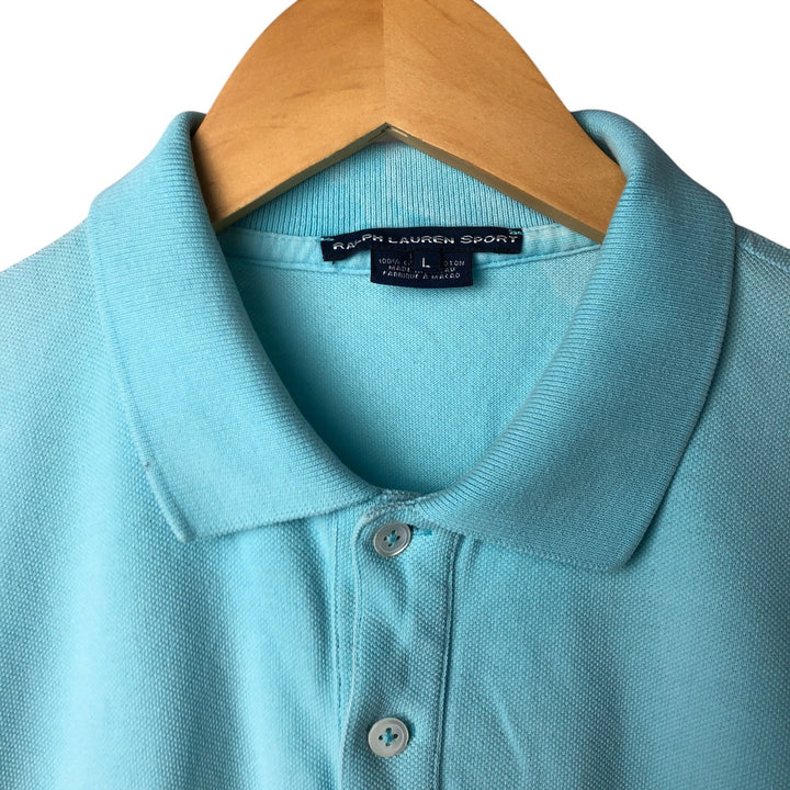 Ralph Lauren RALPH LAUREN SPORT short sleeve polo shirt for women size L cotton Blue type light blue Vintage Second Hand