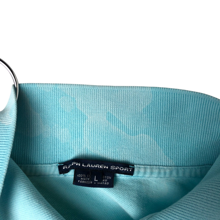 Ralph Lauren RALPH LAUREN SPORT short sleeve polo shirt for women size L cotton Blue type light blue Vintage Second Hand