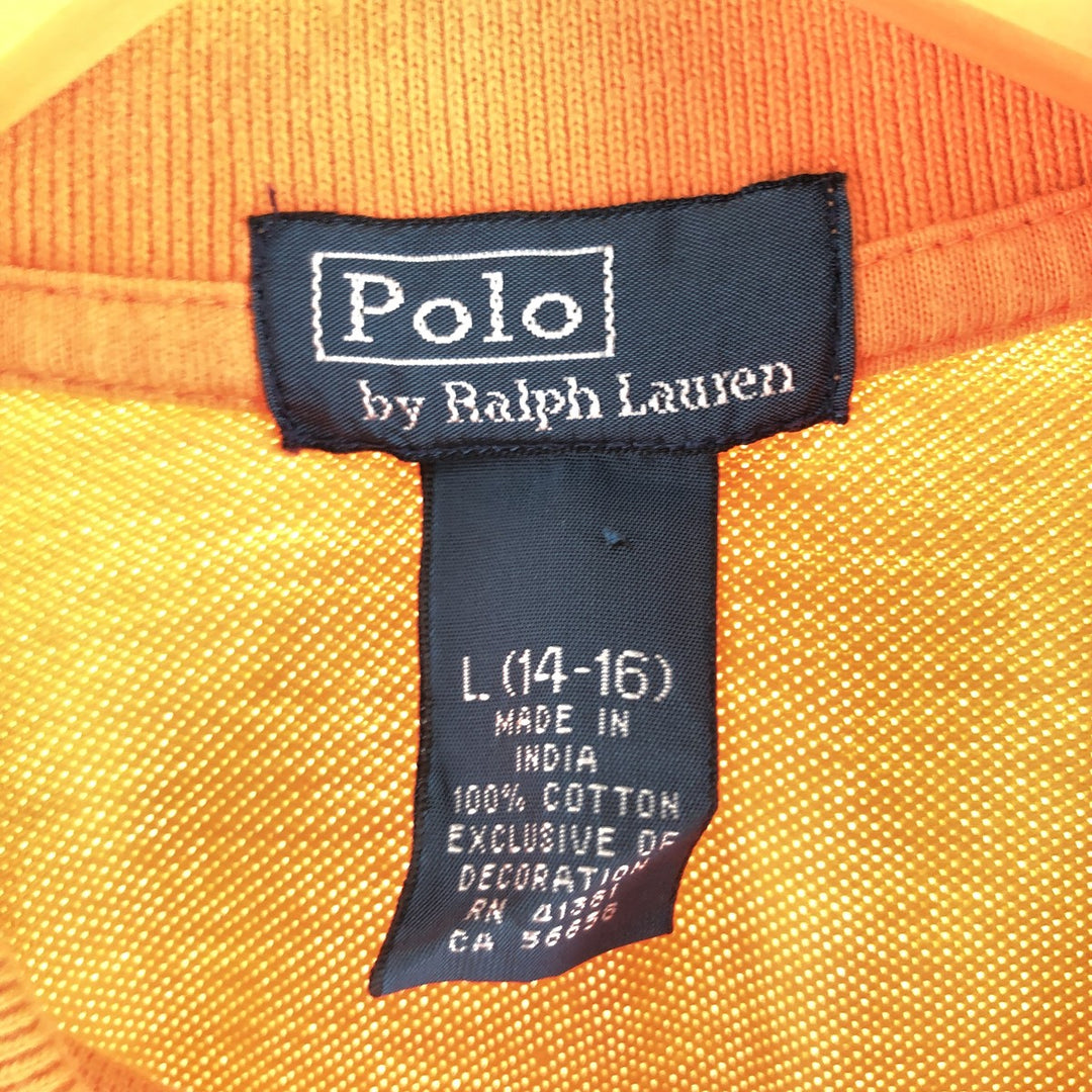 Ralph Lauren POLO by Ralph Lauren short sleeve polo shirt, women's size L cotton orange type Vintage Second Hand
