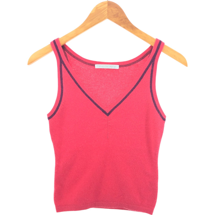 Rebecca Taylor Cashmere cropped knit bustier for women, size S unknown red type Vintage Second Hand