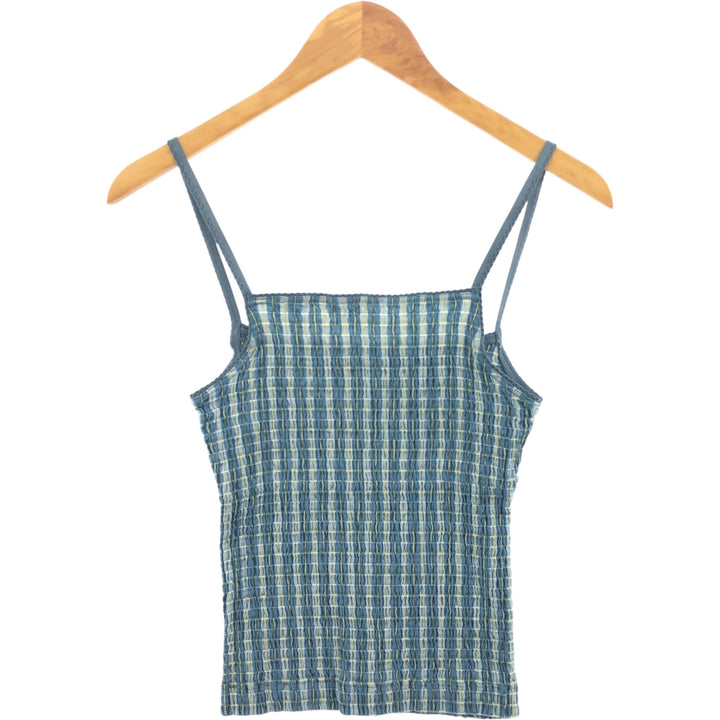 MAGAZINE Check Pattern Cropped Camisole Women's S size unclear Blue type light blue Vintage Second Hand
