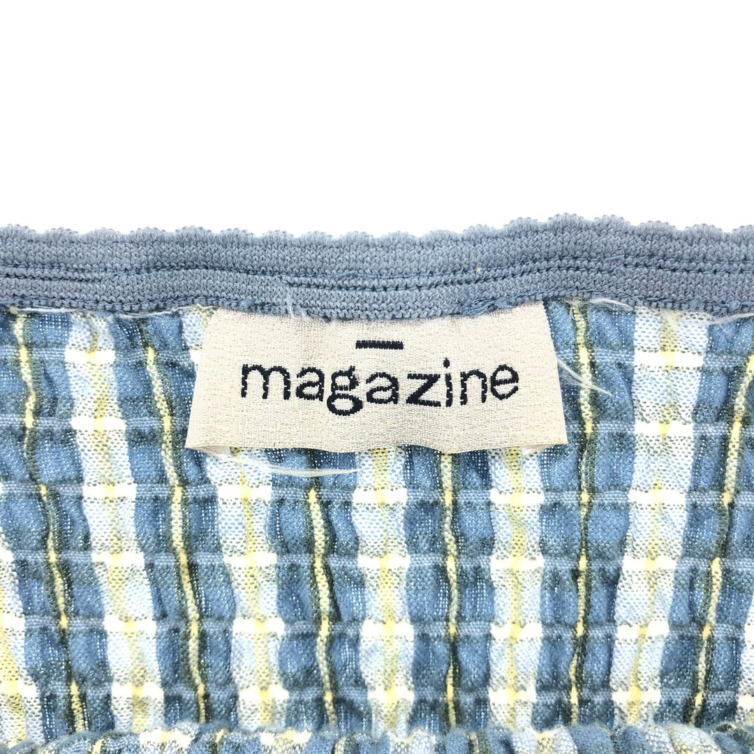 MAGAZINE Check Pattern Cropped Camisole Women's S size unclear Blue type light blue Vintage Second Hand
