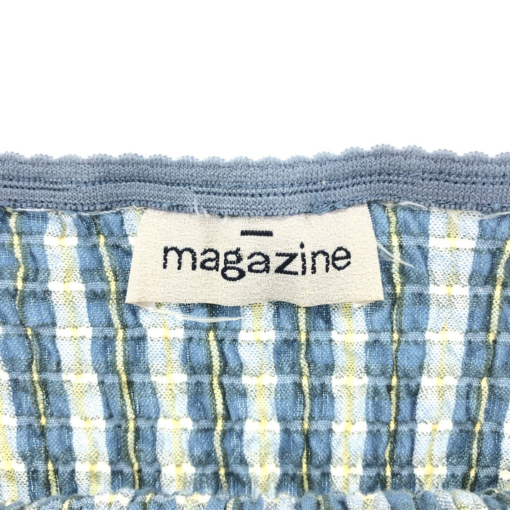 MAGAZINE Check Pattern Cropped Camisole Women's S size unclear Blue type light blue Vintage Second Hand