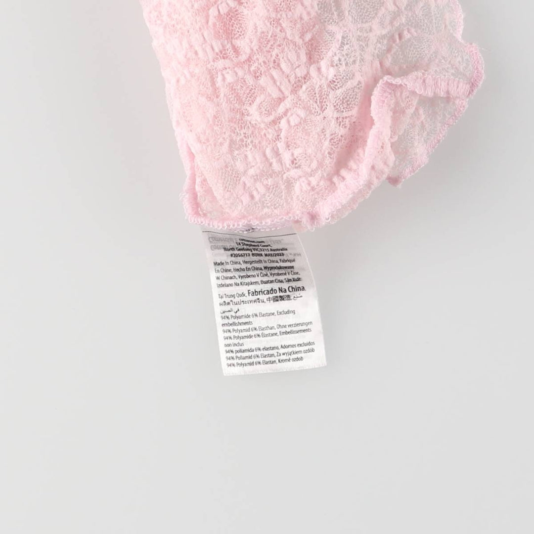 COTTON ON V-neck all-lace ruffled tank top, women's size S polyamide pink type Vintage Second Hand