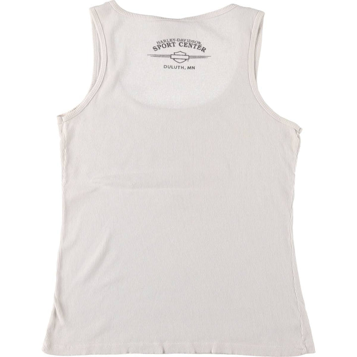Harley-Davidson Tank Top for Women (Size L) cotton white type Vintage Second Hand