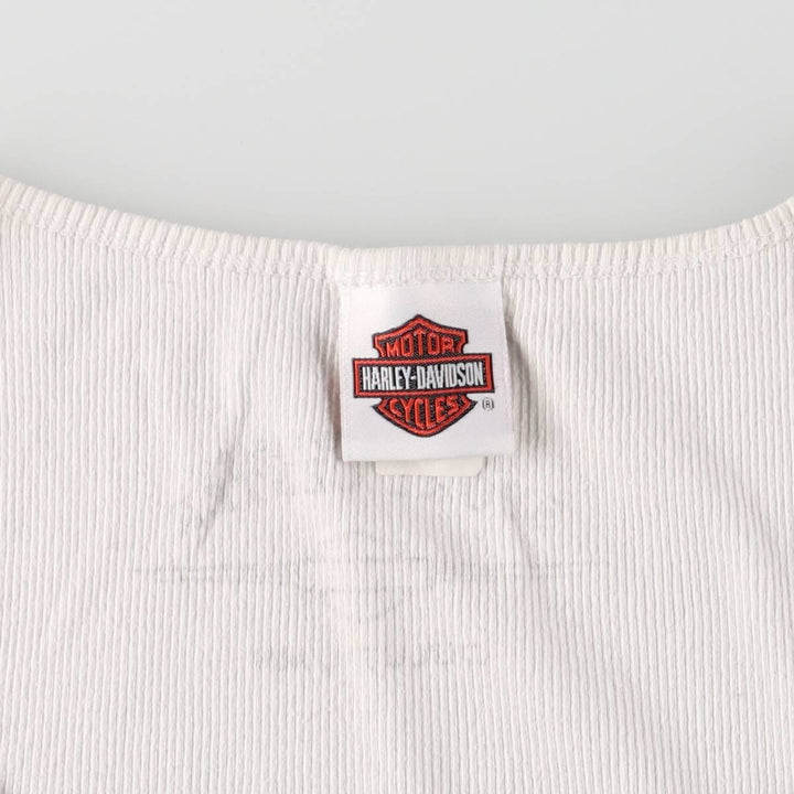 Harley-Davidson Tank Top for Women (Size L) cotton white type Vintage Second Hand