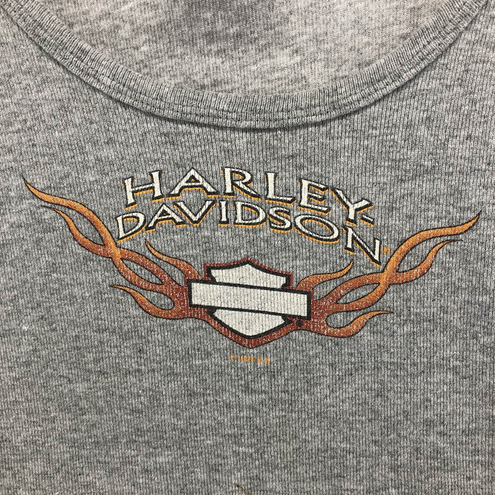 90'S Harley-Davidson cropped tank top, made in the USA, women's size S, vintage cotton gray type Vintage Second Hand