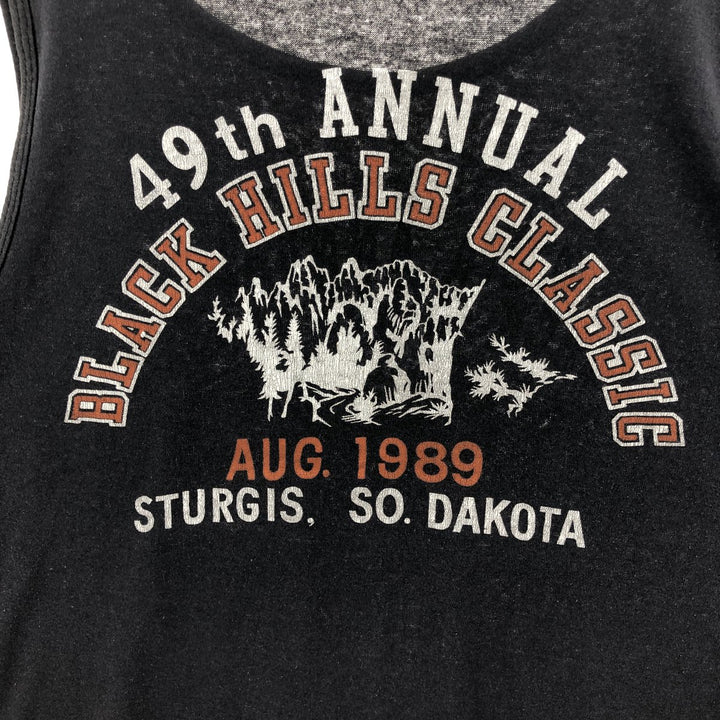 80'S WHITE HOUSE BLACK HILLS CLASSIC Eagle Pattern Tank Top Made in USA Women's Size L Vintage polyester black type Vintage Second Hand