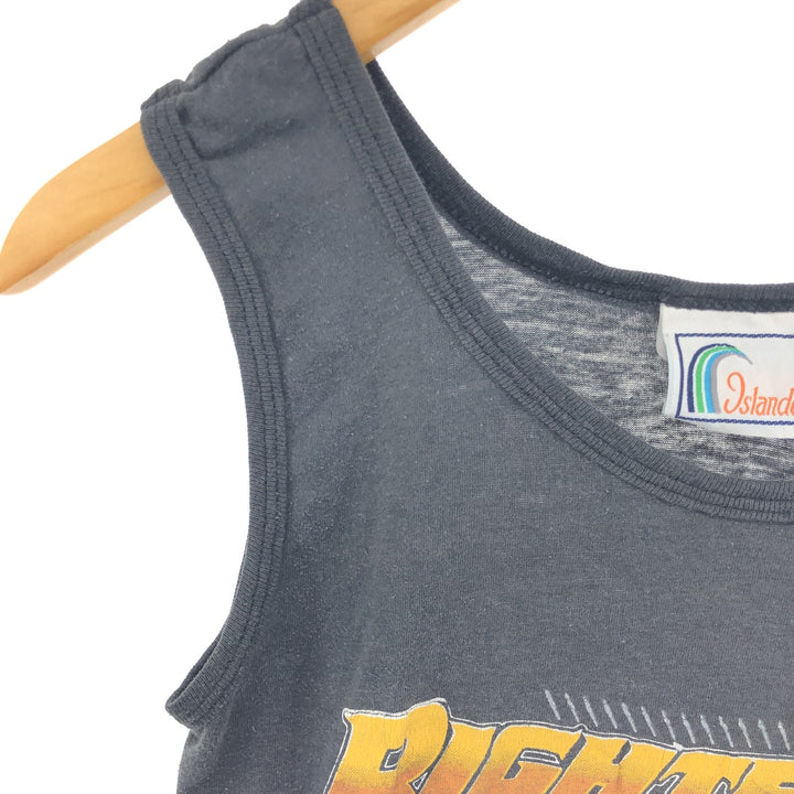 ISLANDER Harley Davidson Eagle Pattern Large Print Tank Top Made in USA Women's S Size Vintage polyester black type Vintage Second Hand