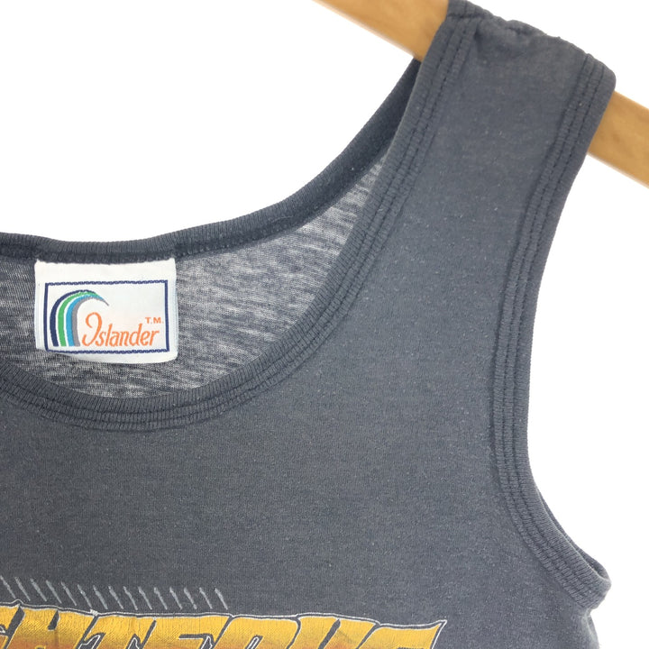 ISLANDER Harley Davidson Eagle Pattern Large Print Tank Top Made in USA Women's S Size Vintage polyester black type Vintage Second Hand