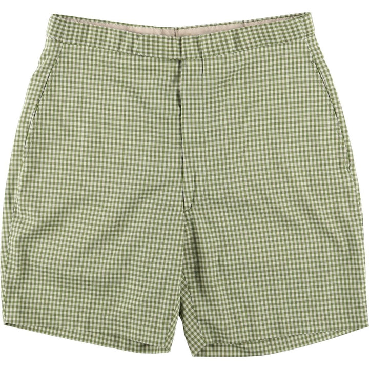 RERMANENT PRESS Check Pattern Shorts, Short Pants, Women's XL (w32) Equivalent, Vintage unknown green type Vintage Second Hand