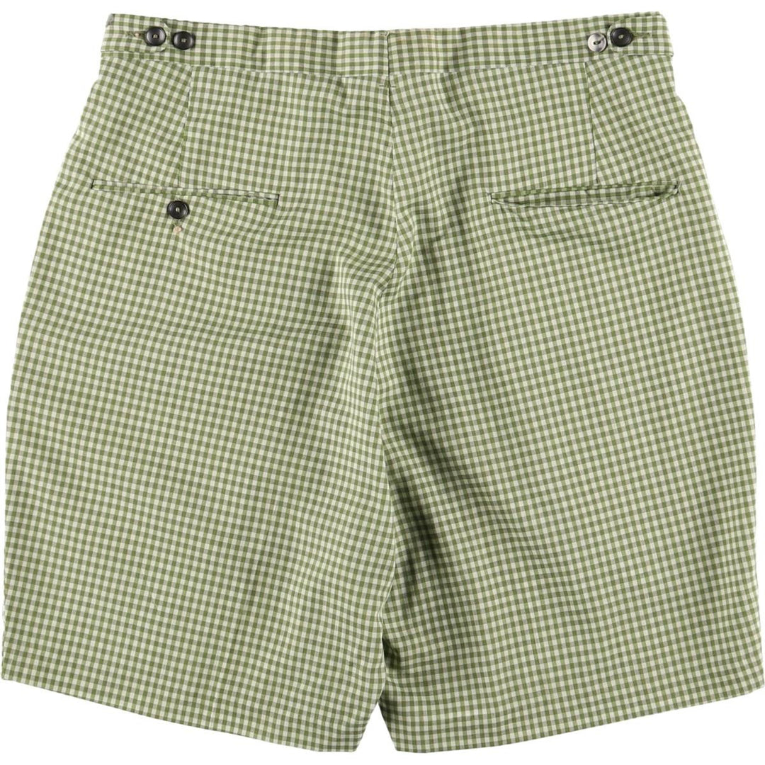 RERMANENT PRESS Check Pattern Shorts, Short Pants, Women's XL (w32) Equivalent, Vintage unknown green type Vintage Second Hand