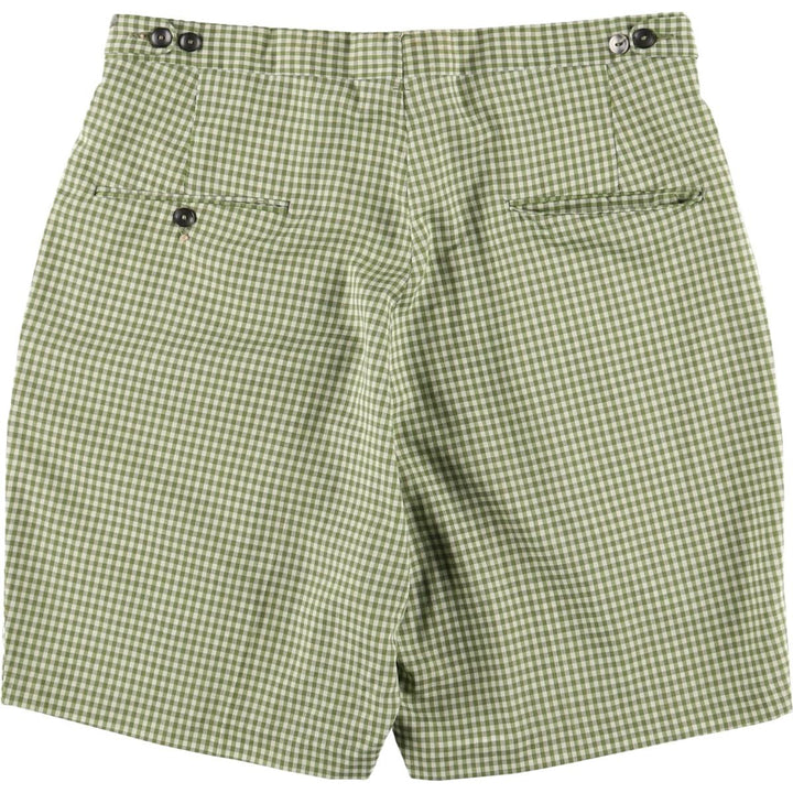 RERMANENT PRESS Check Pattern Shorts, Short Pants, Women's XL (w32) Equivalent, Vintage unknown green type Vintage Second Hand