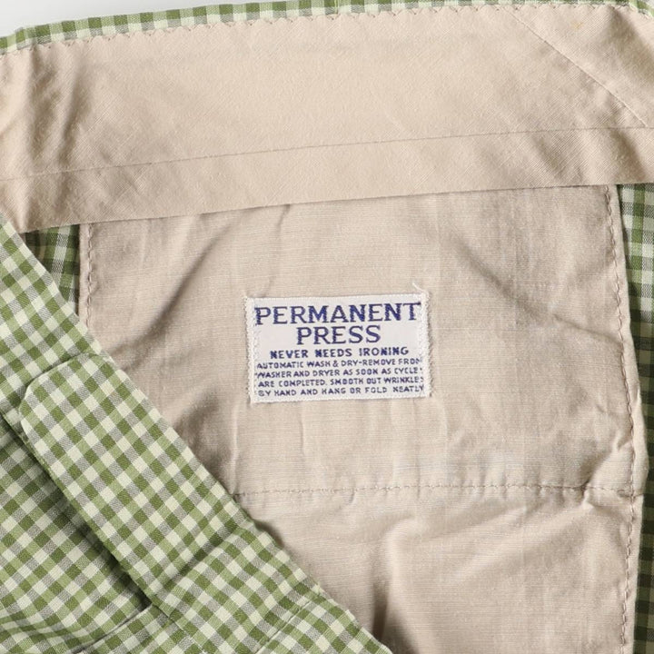 RERMANENT PRESS Check Pattern Shorts, Short Pants, Women's XL (w32) Equivalent, Vintage unknown green type Vintage Second Hand