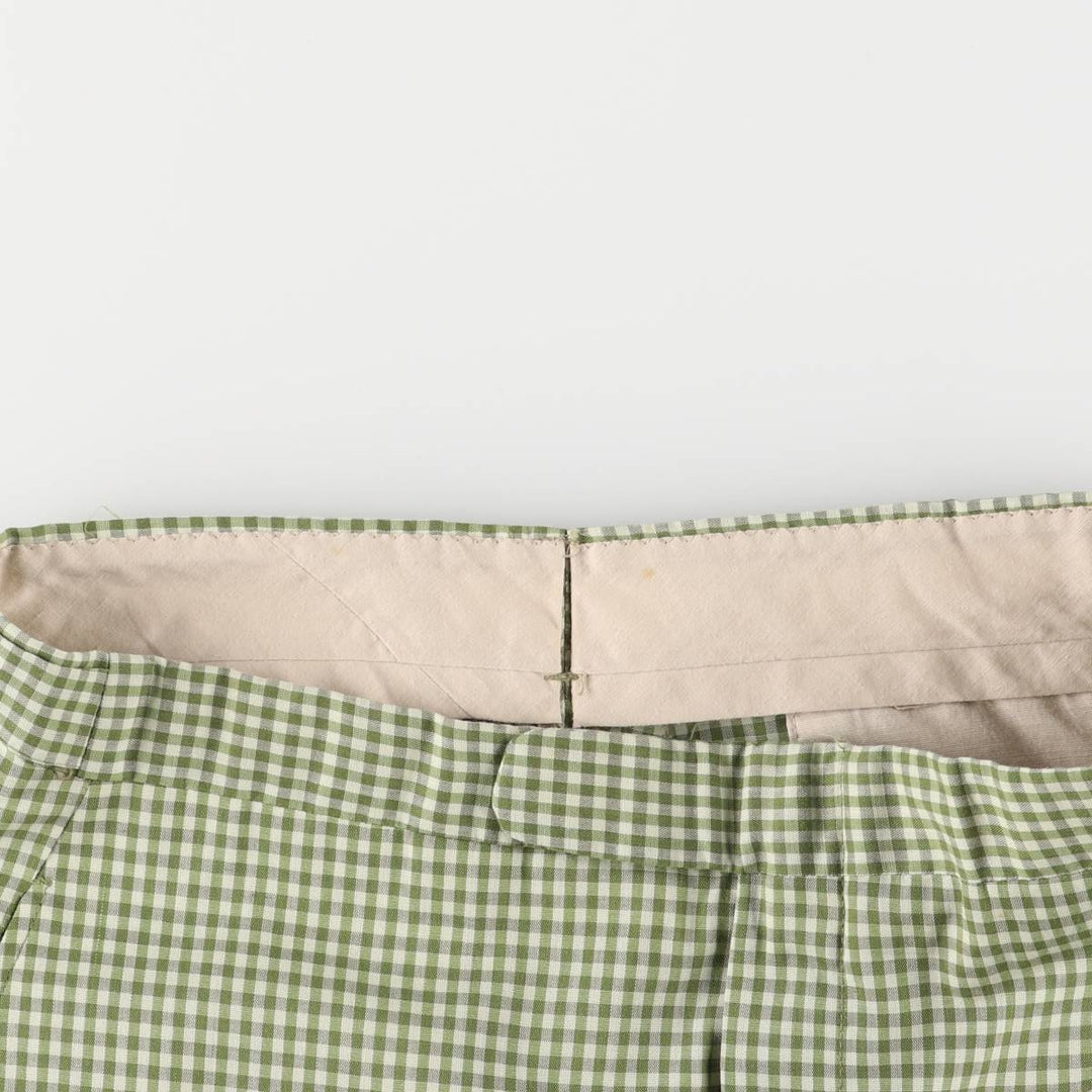 RERMANENT PRESS Check Pattern Shorts, Short Pants, Women's XL (w32) Equivalent, Vintage unknown green type Vintage Second Hand