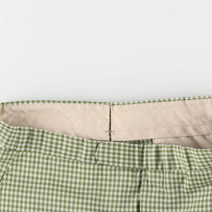 RERMANENT PRESS Check Pattern Shorts, Short Pants, Women's XL (w32) Equivalent, Vintage unknown green type Vintage Second Hand