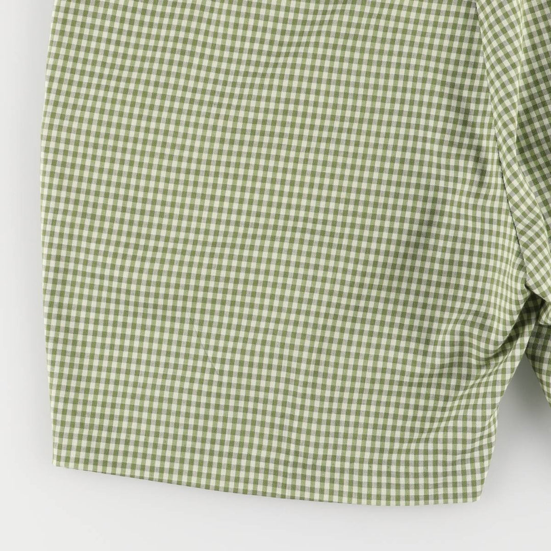 RERMANENT PRESS Check Pattern Shorts, Short Pants, Women's XL (w32) Equivalent, Vintage unknown green type Vintage Second Hand