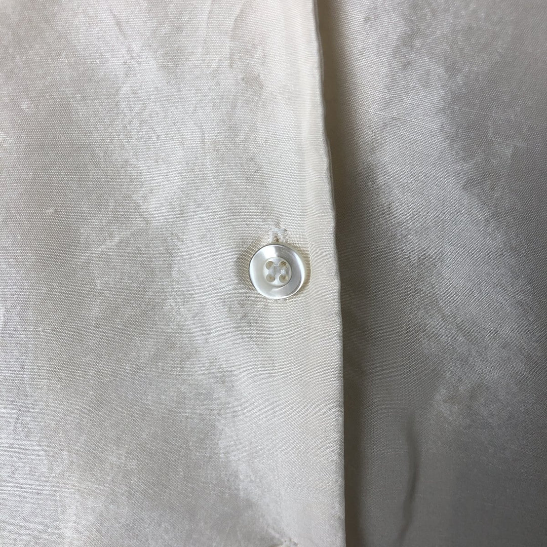 PETER MARTIN Skipper collar long sleeve silk shirt, women's size M silk pale white type Vintage Second Hand