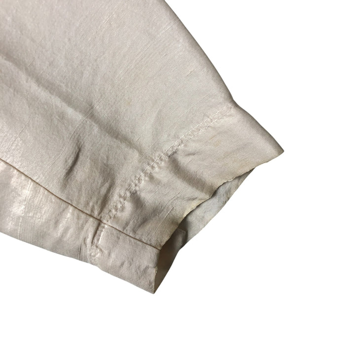PETER MARTIN Skipper collar long sleeve silk shirt, women's size M silk pale white type Vintage Second Hand