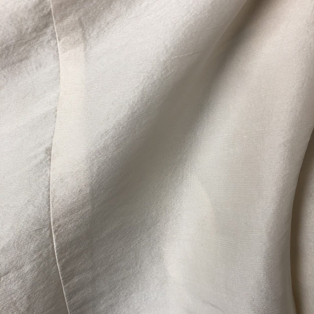 PETER MARTIN Skipper collar long sleeve silk shirt, women's size M silk pale white type Vintage Second Hand