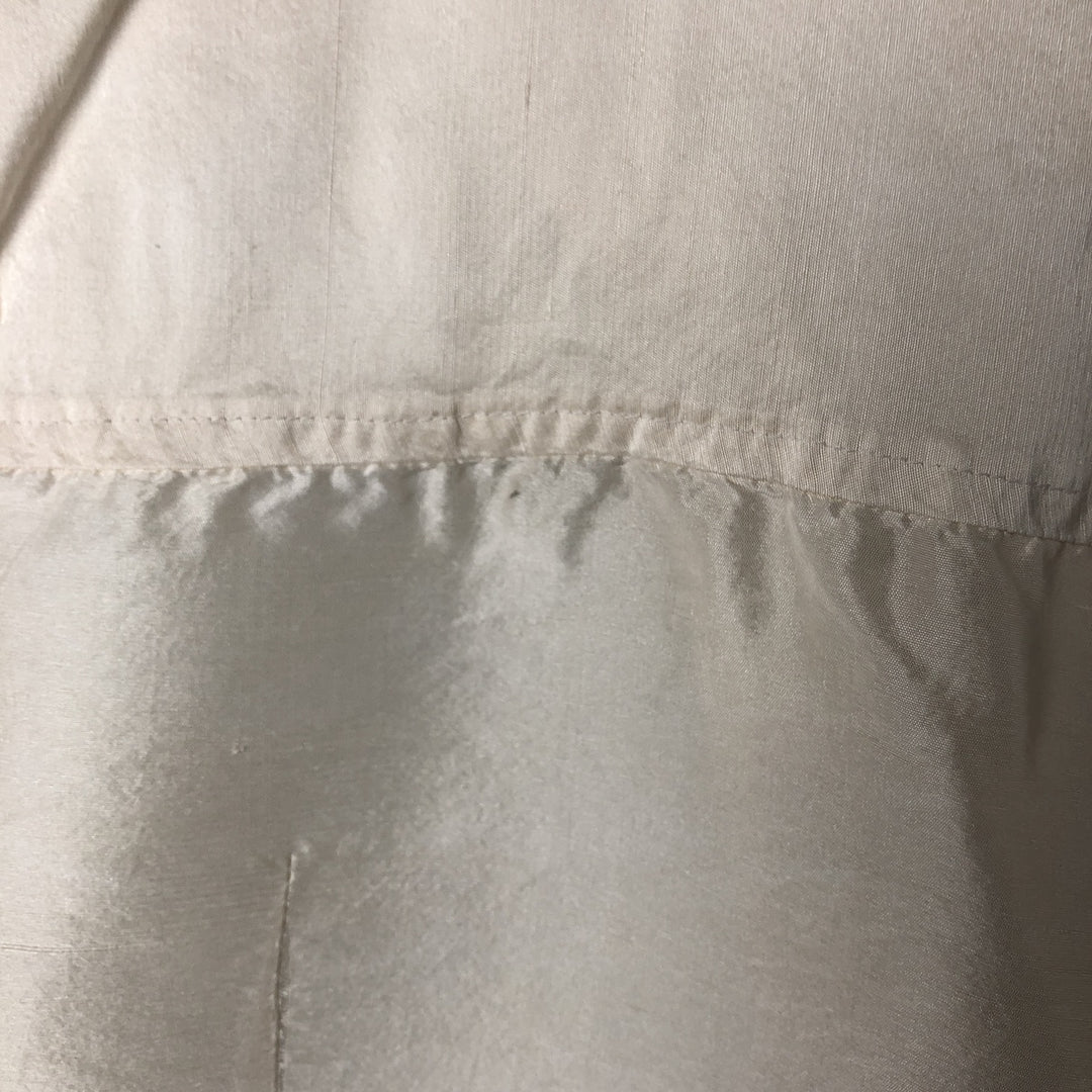 PETER MARTIN Skipper collar long sleeve silk shirt, women's size M silk pale white type Vintage Second Hand