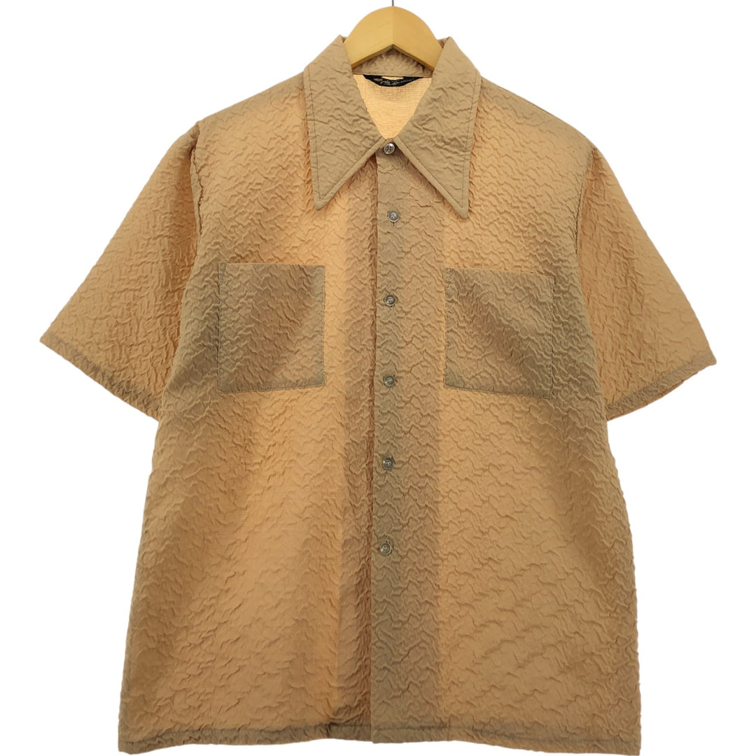CALIFORNIA Short Sleeve Shirt Box Shirt Men's Size L Vintage unclear yellow type Vintage Second Hand