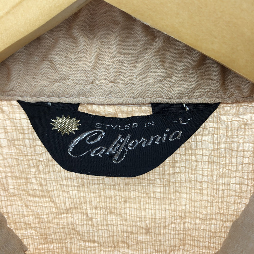 CALIFORNIA Short Sleeve Shirt Box Shirt Men's Size L Vintage unclear yellow type Vintage Second Hand