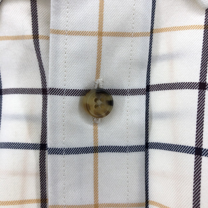 Brooks Brothers Est.1818 Check Pattern Long Sleeve Button-Down Check Shirt, Men's Size L cotton Beige type Vintage Second Hand