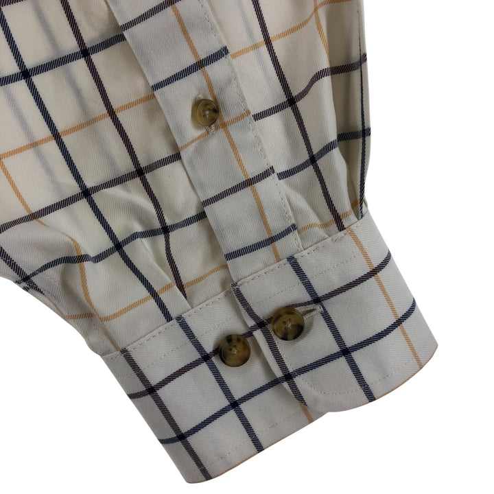 Brooks Brothers Est.1818 Check Pattern Long Sleeve Button-Down Check Shirt, Men's Size L cotton Beige type Vintage Second Hand