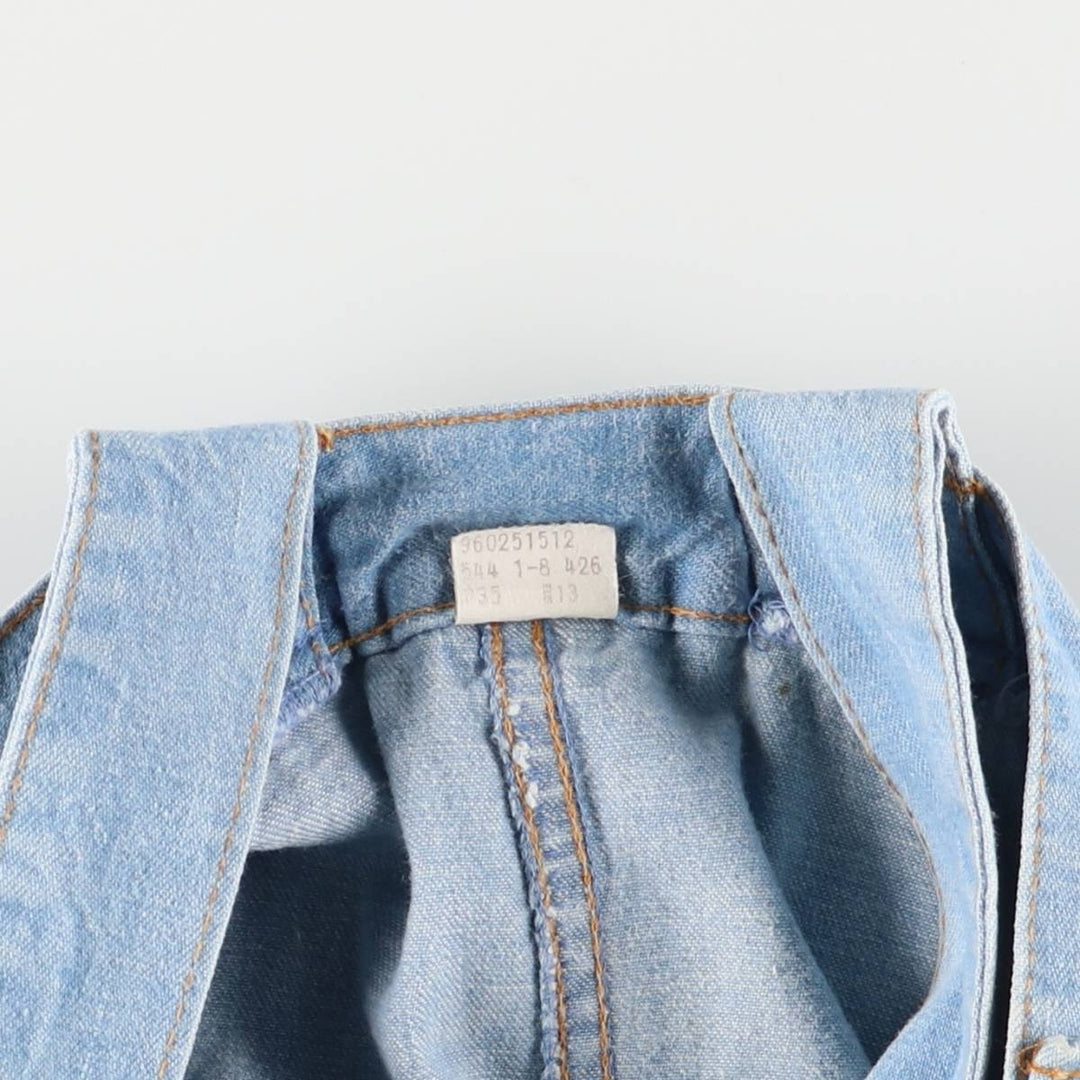 Levi's Mid-calf length A-line orange tab denim jumper skirt, women's size L, vintage unknown Blue type light blue Vintage Second Hand