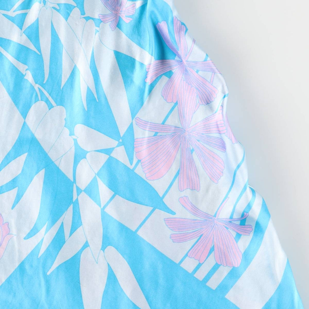 AUGUST MOON Botanical Pattern Maxi Camisole Dress for Women (Size M) silk Blue type light blue Vintage Second Hand