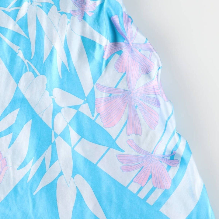 AUGUST MOON Botanical Pattern Maxi Camisole Dress for Women (Size M) silk Blue type light blue Vintage Second Hand