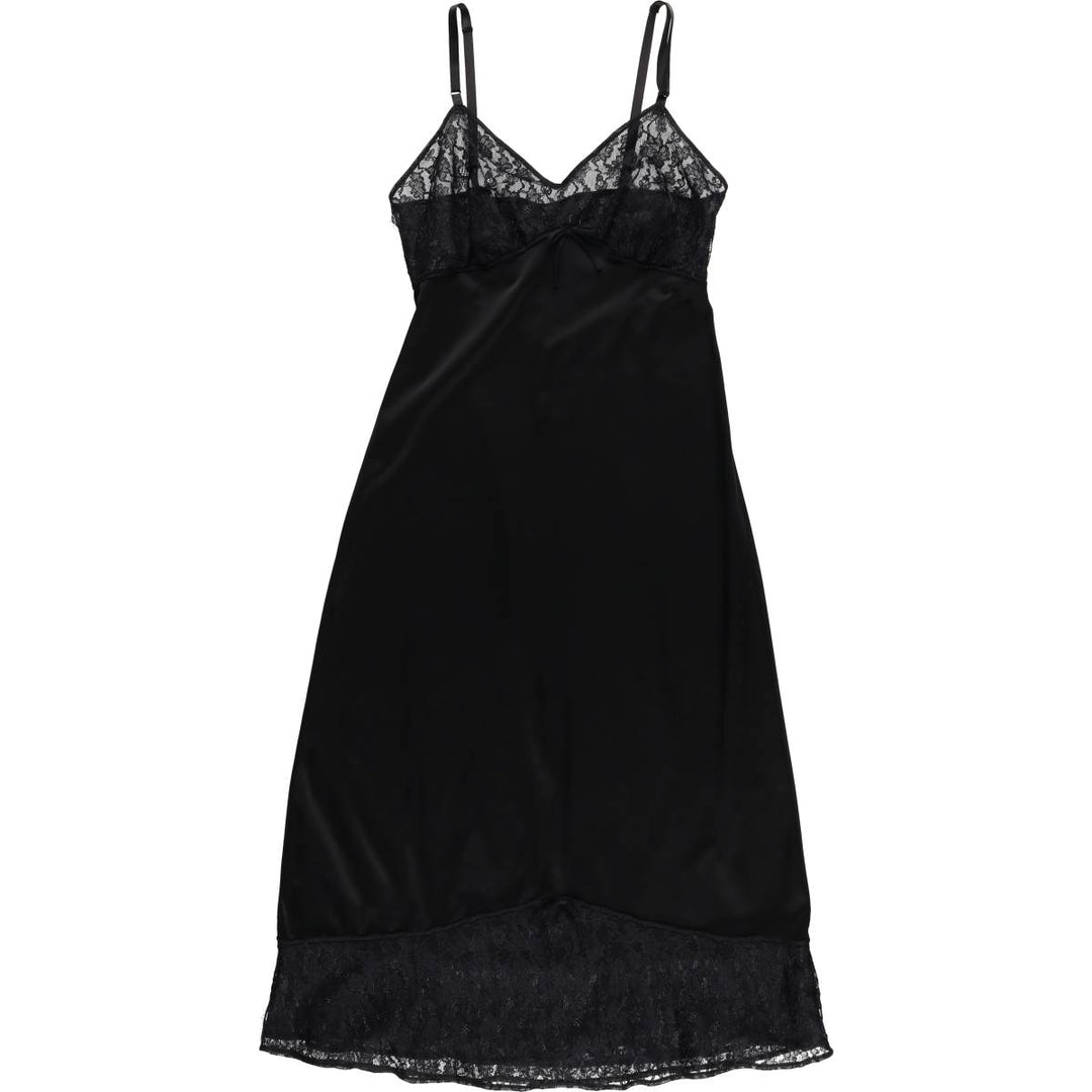 HENSON Lace Mid-length Lingerie Camisole Dress Women's XS Size Nylon black type Vintage Second Hand