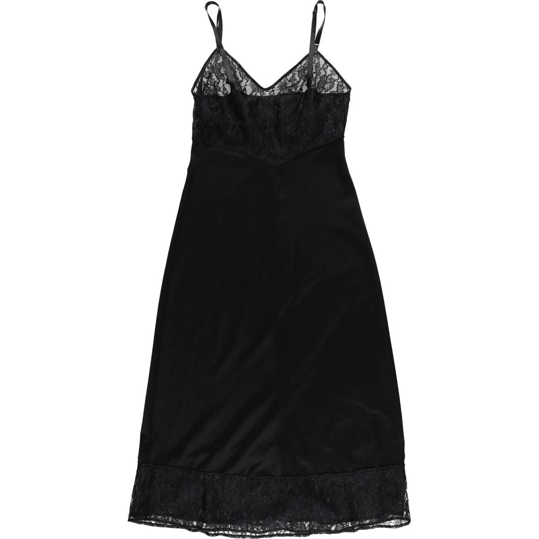 HENSON Lace Mid-length Lingerie Camisole Dress Women's XS Size Nylon black type Vintage Second Hand