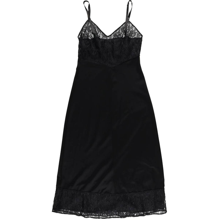 HENSON Lace Mid-length Lingerie Camisole Dress Women's XS Size Nylon black type Vintage Second Hand