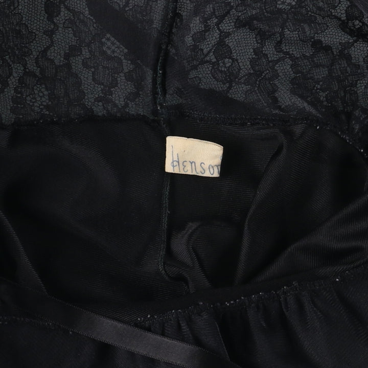 HENSON Lace Mid-length Lingerie Camisole Dress Women's XS Size Nylon black type Vintage Second Hand