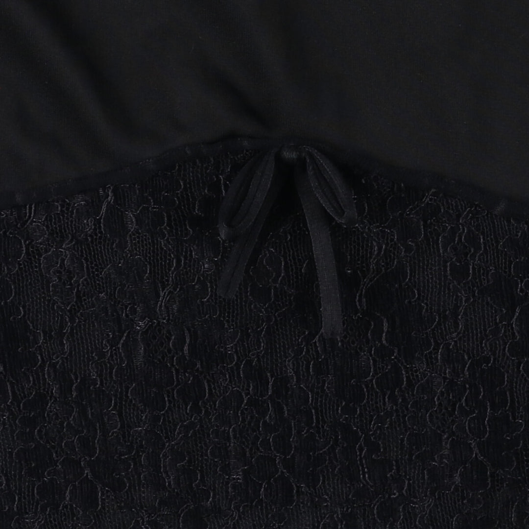 HENSON Lace Mid-length Lingerie Camisole Dress Women's XS Size Nylon black type Vintage Second Hand