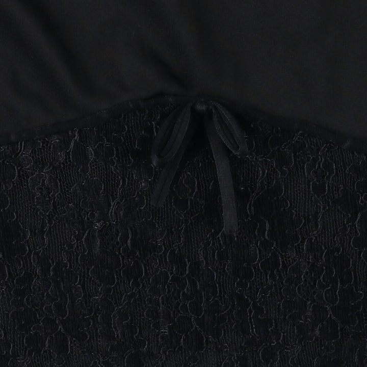 HENSON Lace Mid-length Lingerie Camisole Dress Women's XS Size Nylon black type Vintage Second Hand