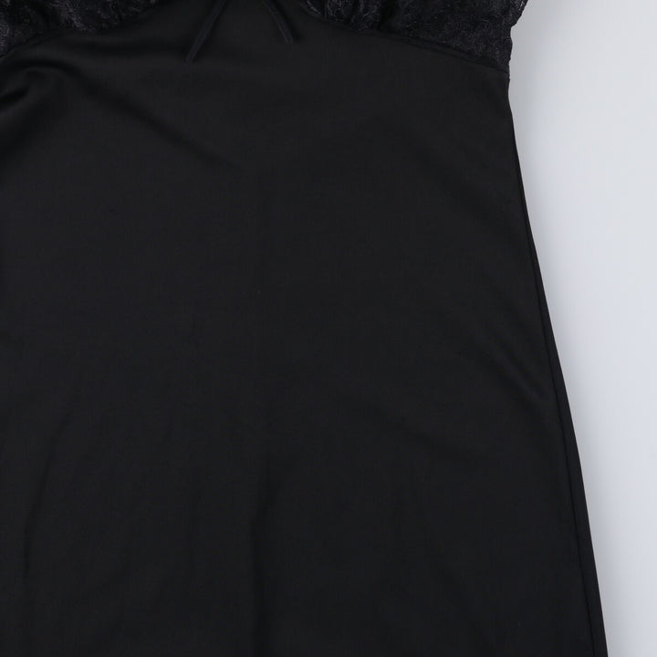 HENSON Lace Mid-length Lingerie Camisole Dress Women's XS Size Nylon black type Vintage Second Hand