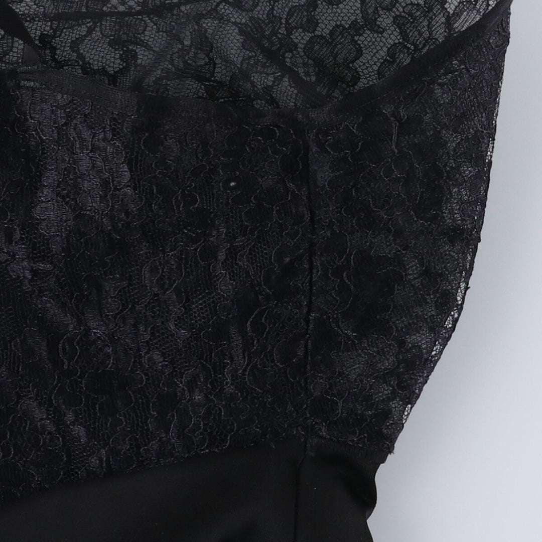 HENSON Lace Mid-length Lingerie Camisole Dress Women's XS Size Nylon black type Vintage Second Hand