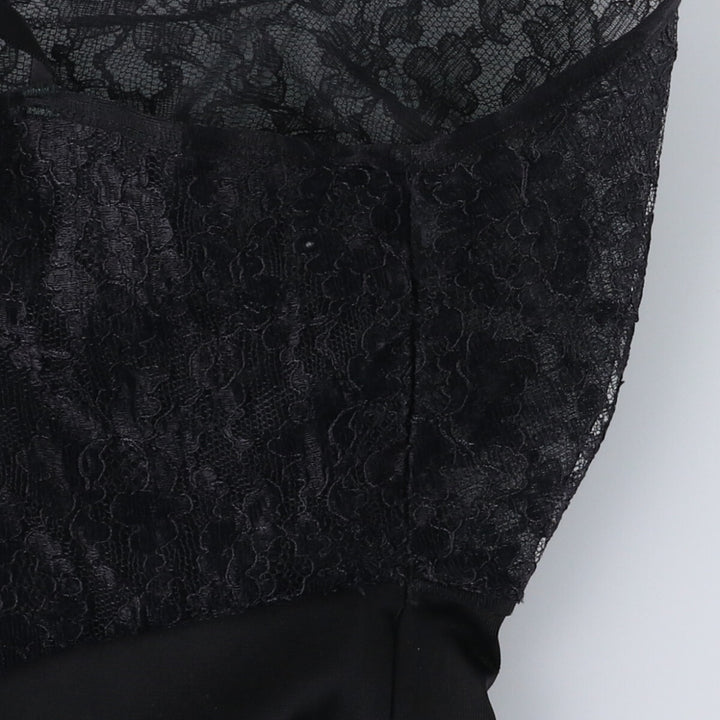 HENSON Lace Mid-length Lingerie Camisole Dress Women's XS Size Nylon black type Vintage Second Hand
