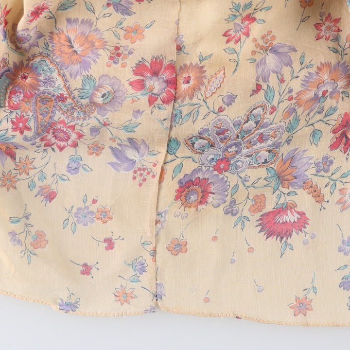 All-over floral print maxi length lace camisole dress for women size S unclear ivory Vintage Second Hand