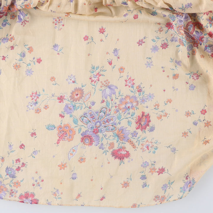 All-over floral print maxi length lace camisole dress for women size S unclear ivory Vintage Second Hand