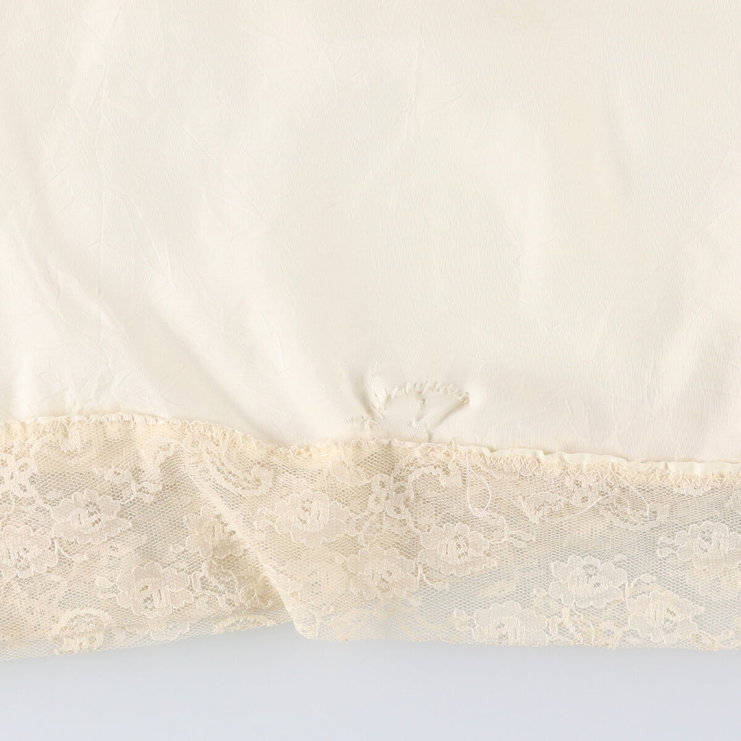 All-over floral print maxi length lace camisole dress for women size S unclear ivory Vintage Second Hand