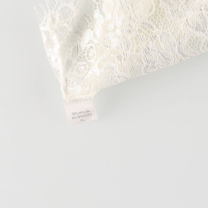 Cutwork embroidery all-lace tunic dress for women, size XL Nylon white type Vintage Second Hand