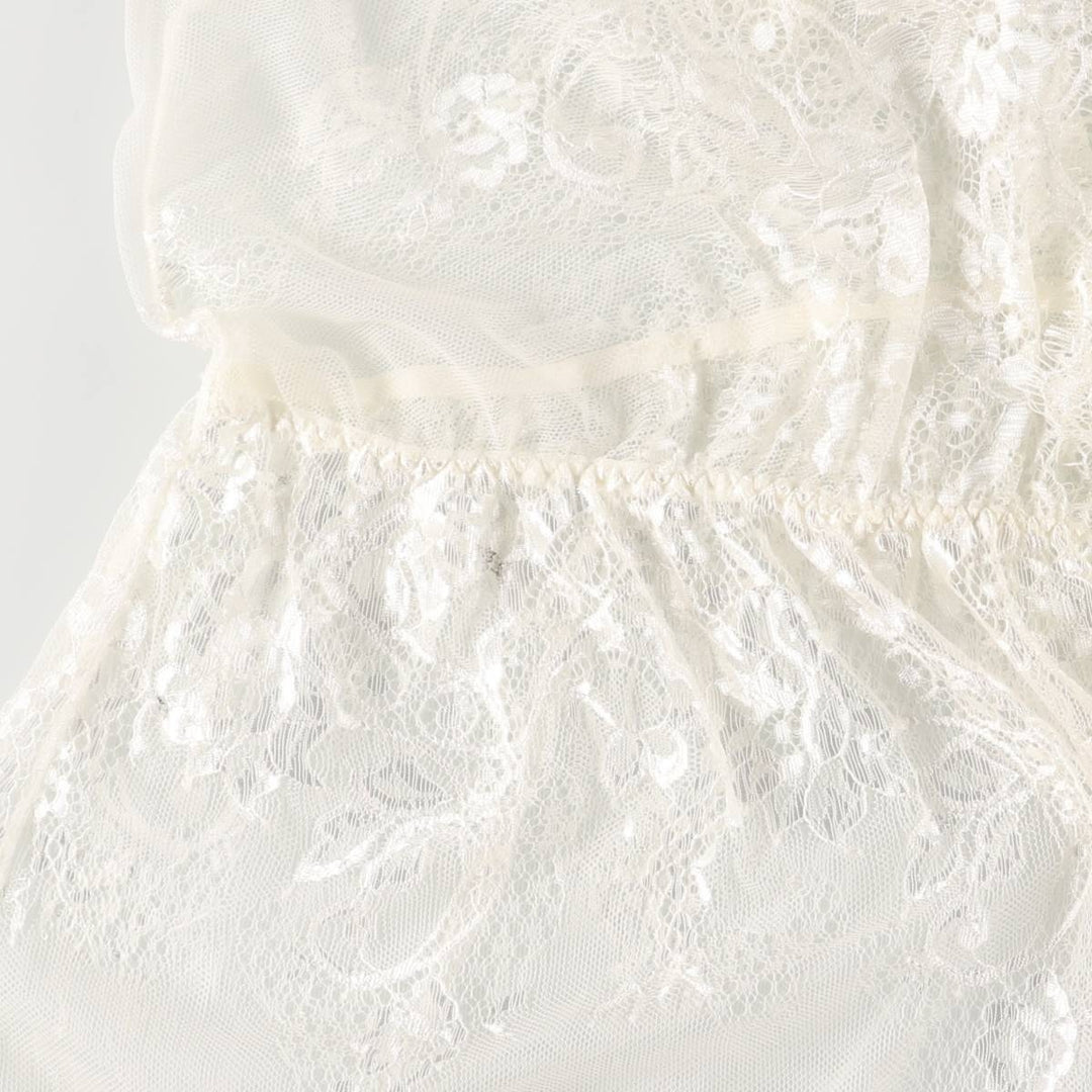 Cutwork embroidery all-lace tunic dress for women, size XL Nylon white type Vintage Second Hand