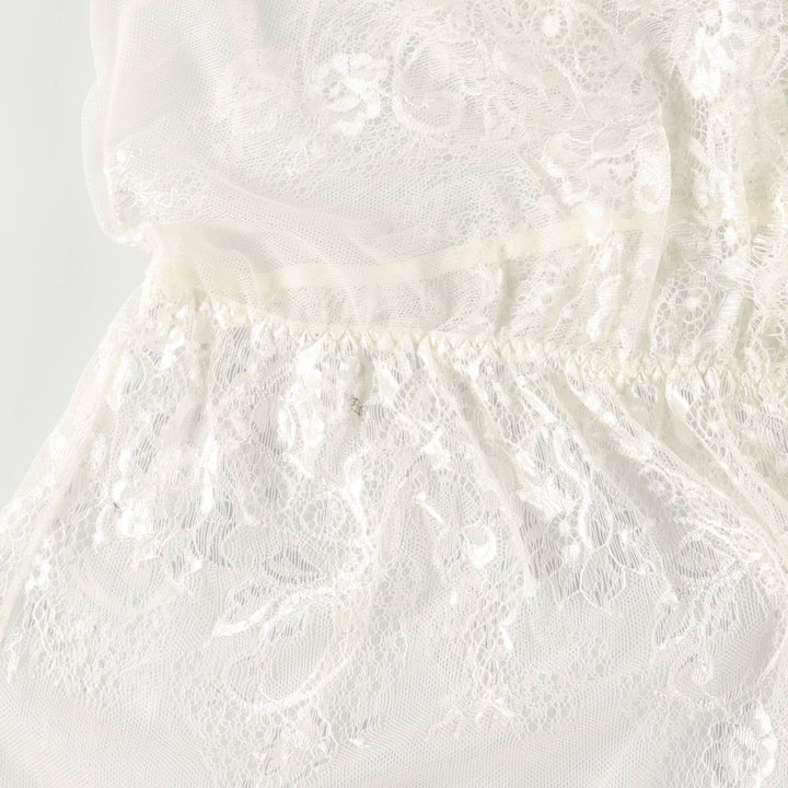 Cutwork embroidery all-lace tunic dress for women, size XL Nylon white type Vintage Second Hand
